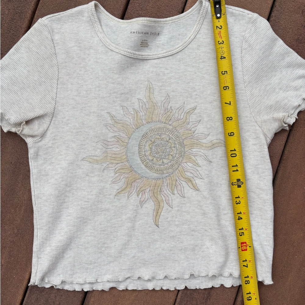American Eagle Gray Waffle Knit Crop Top